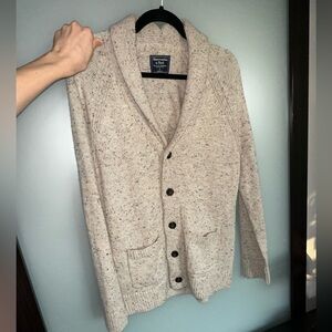 Wool Abercrombie & Fitch Cream Speckled Cardigan